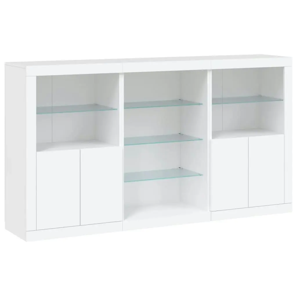 Sideboard with LED Lights White 181.5x37x100 cm 3209177