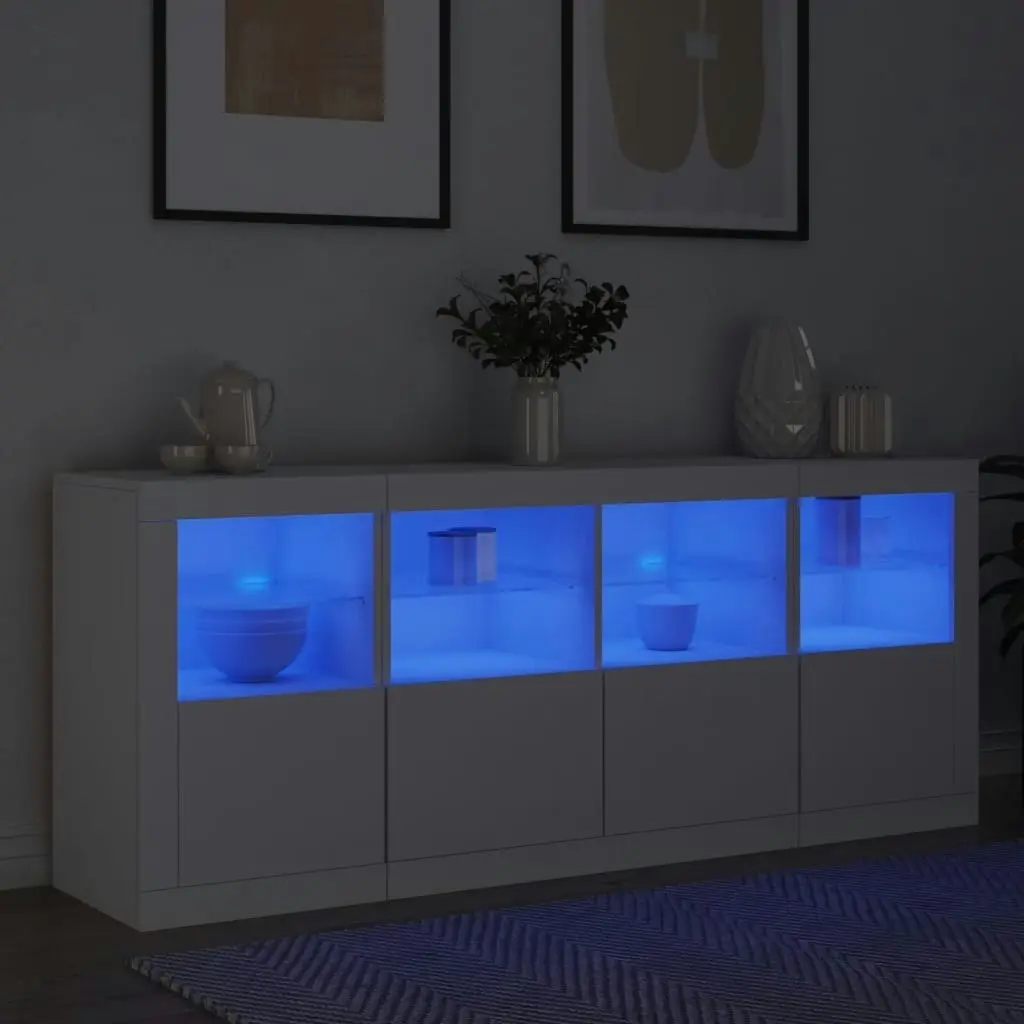 Sideboard with LED Lights White 163x37x67 cm 3209072