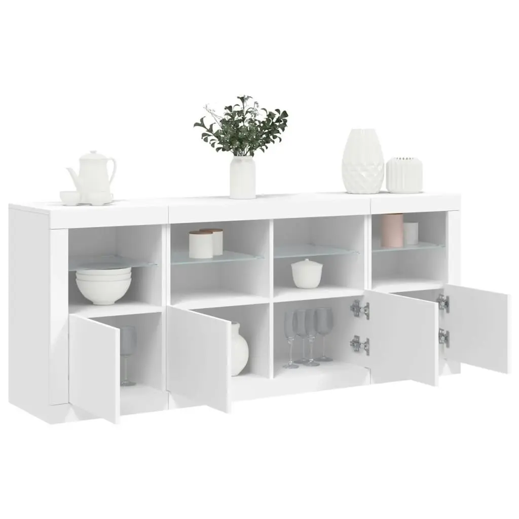 Sideboard with LED Lights White 163x37x67 cm 3209072