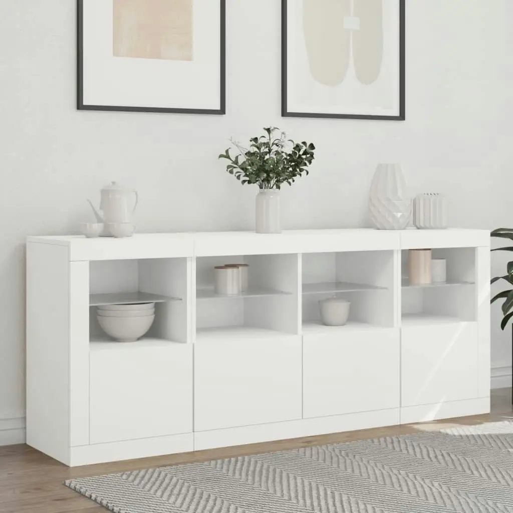 Sideboard with LED Lights White 163x37x67 cm 3209072