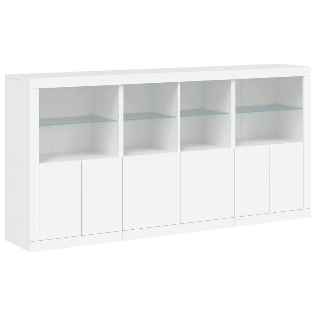 Sideboard with LED Lights White 202x37x100 cm 3209156