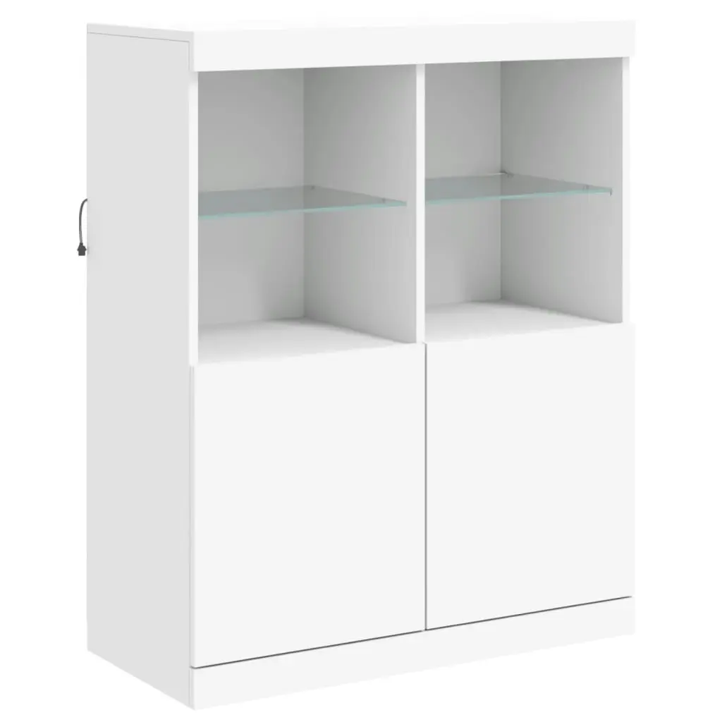 Sideboard with LED Lights White 202x37x100 cm 3209156