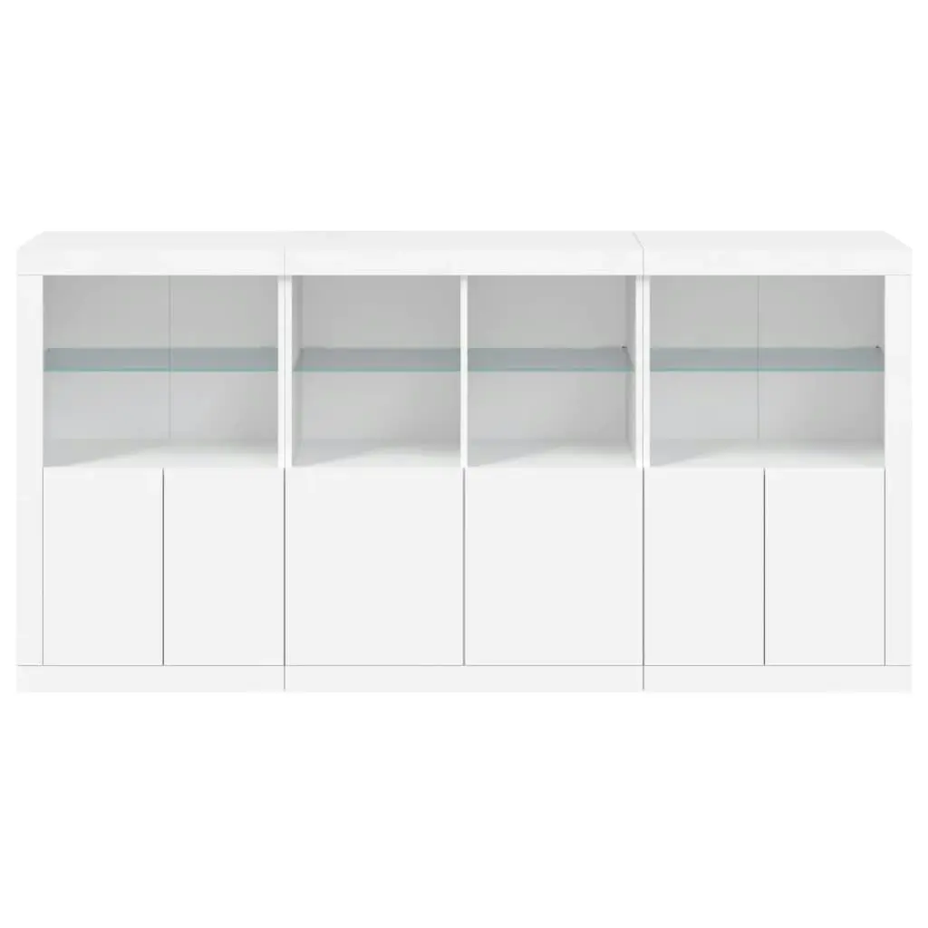 Sideboard with LED Lights White 202x37x100 cm 3209156