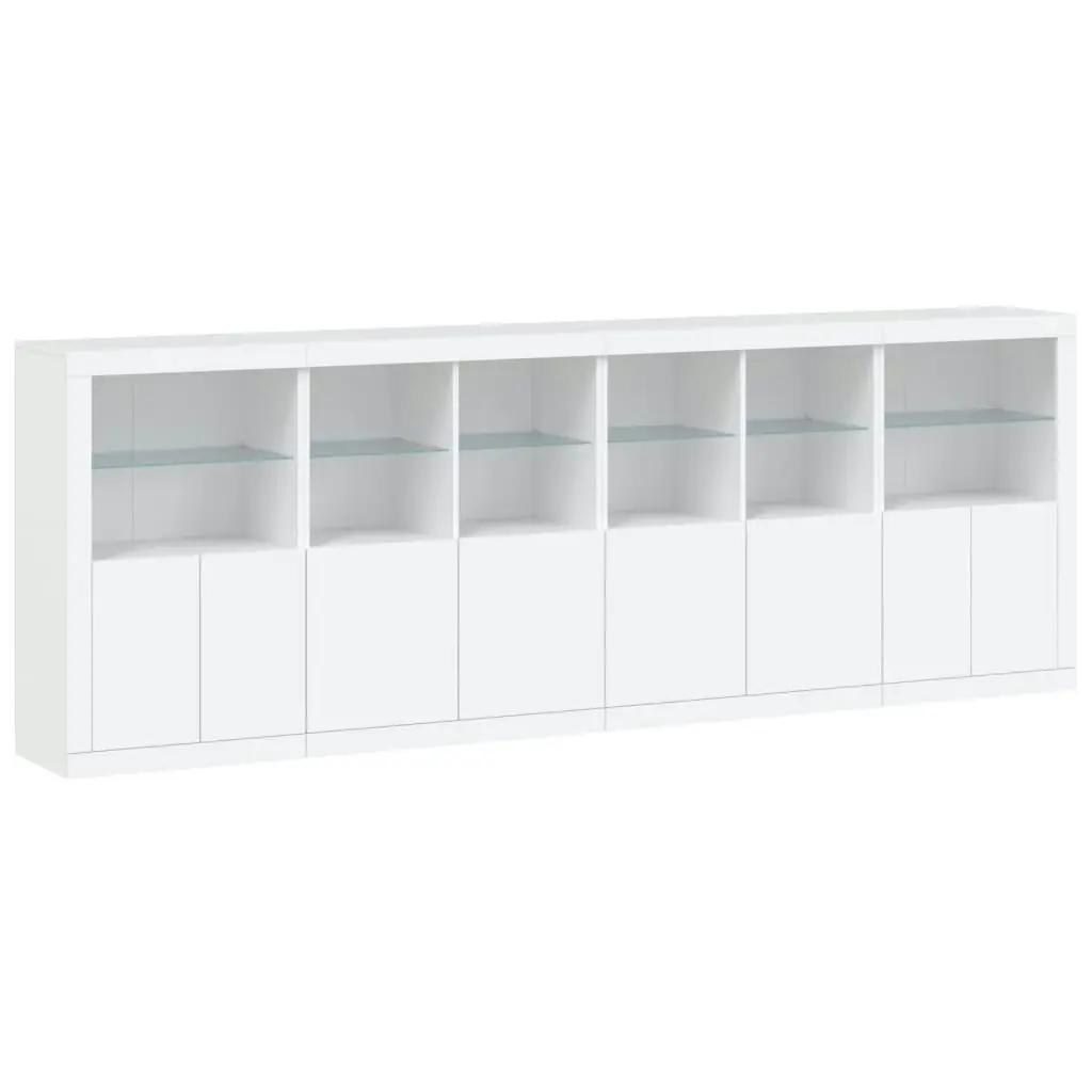 Sideboard with LED Lights White 283x37x100 cm 3209163