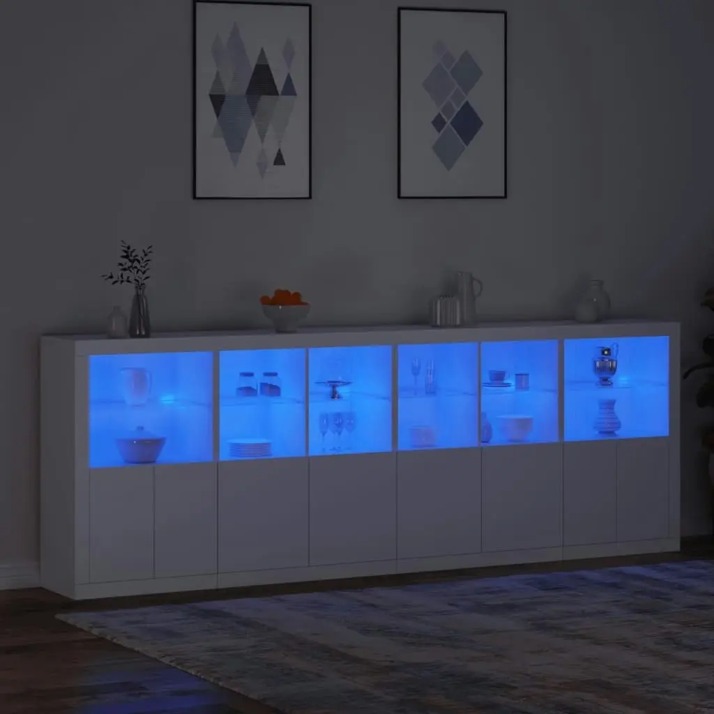 Sideboard with LED Lights White 283x37x100 cm 3209163