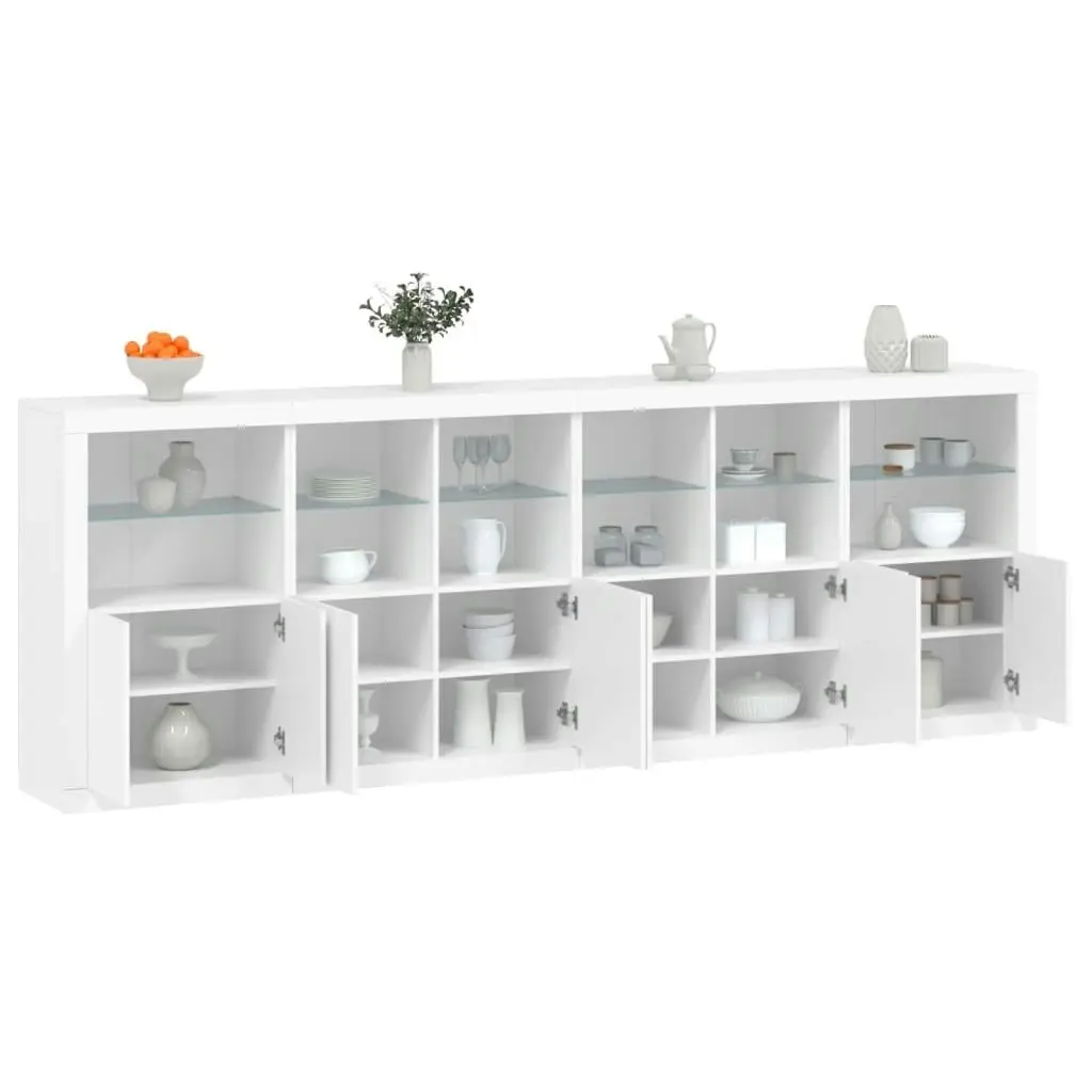 Sideboard with LED Lights White 283x37x100 cm 3209163