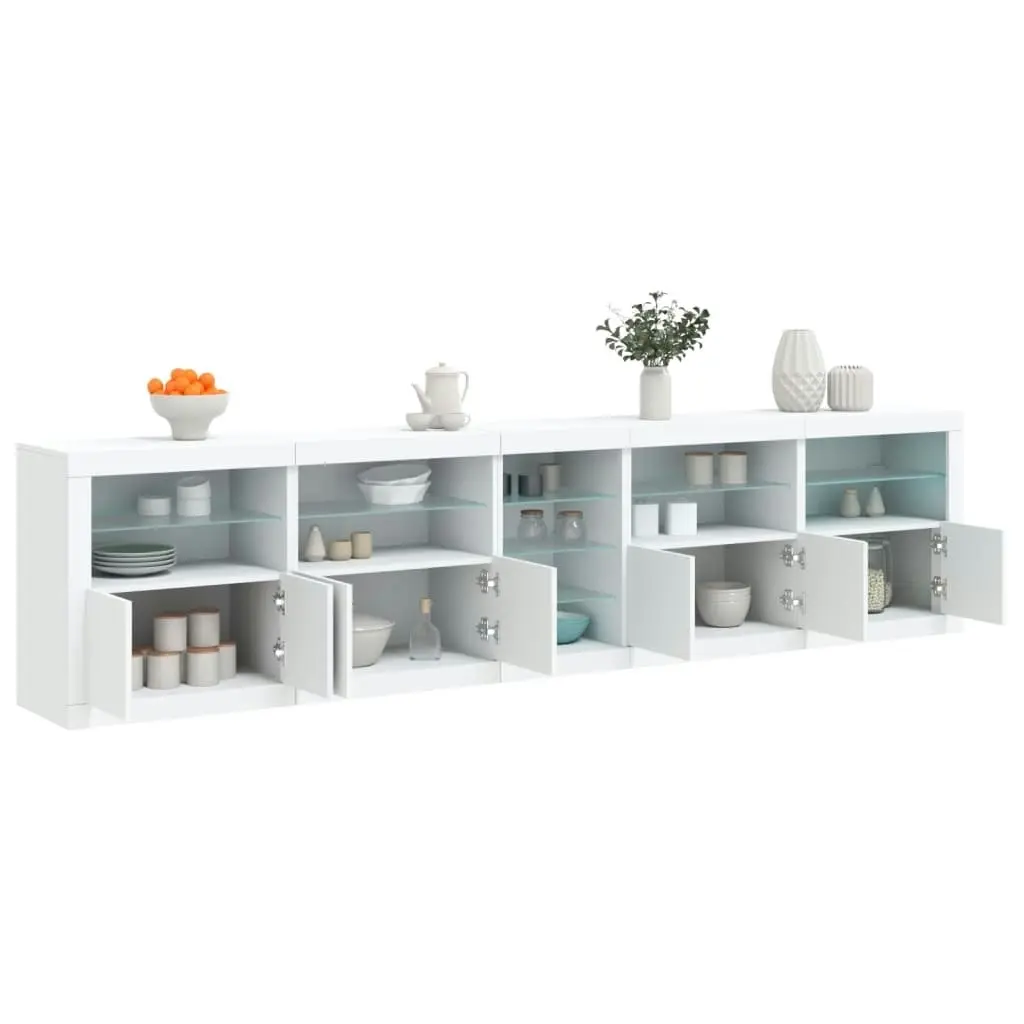 Sideboard with LED Lights White 283x37x67 cm 3209023