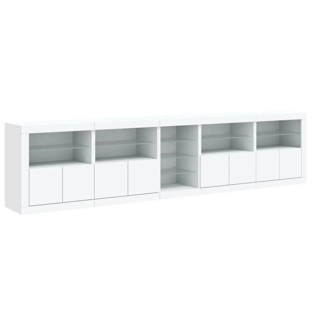 Sideboard with LED Lights White 283x37x67 cm 3209023