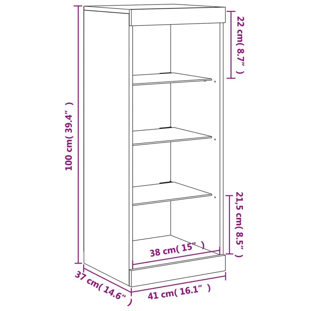 Sideboard with LED Lights White 41x37x100 cm 836728