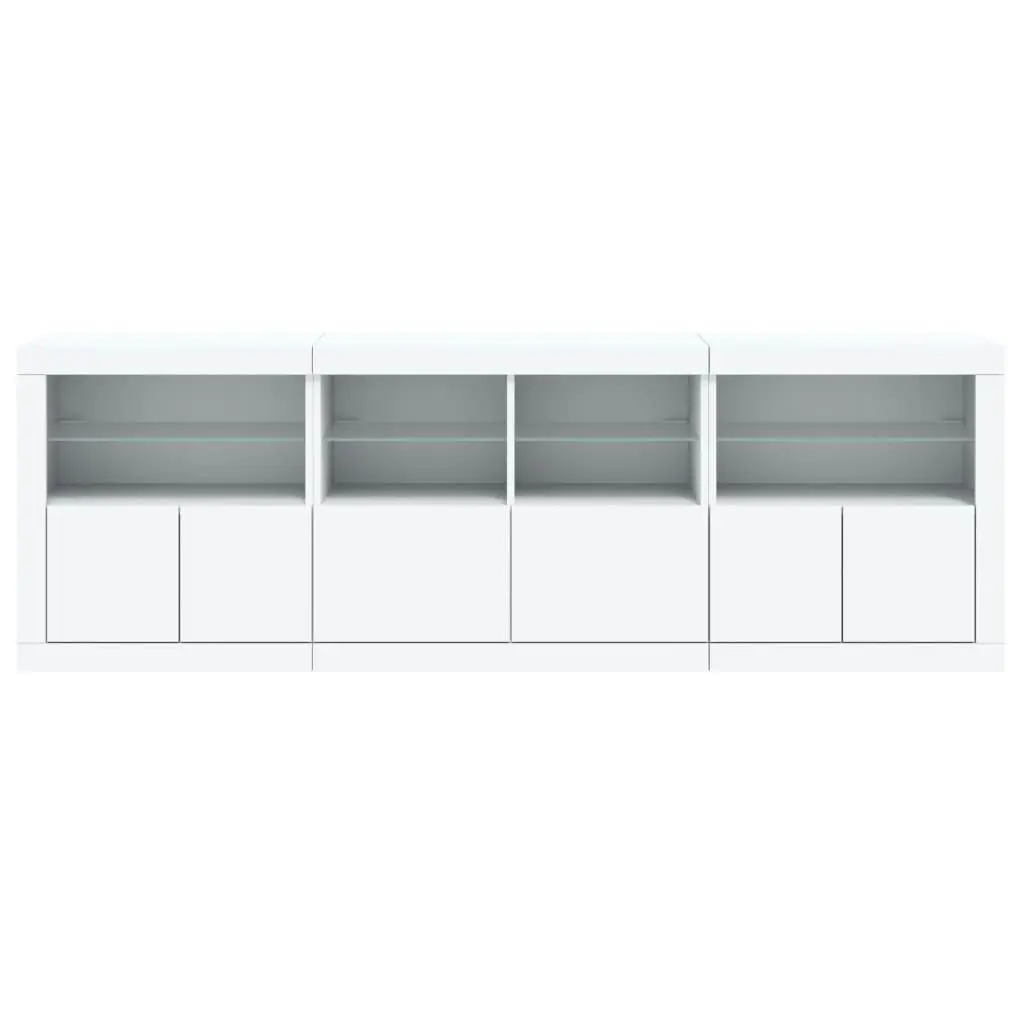 Sideboard with LED Lights White 202x37x67 cm 3209009