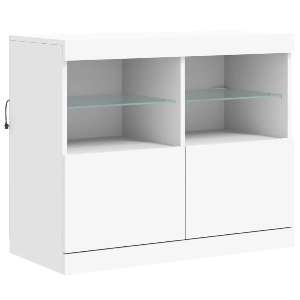 Sideboard with LED Lights White 202x37x67 cm 3209009