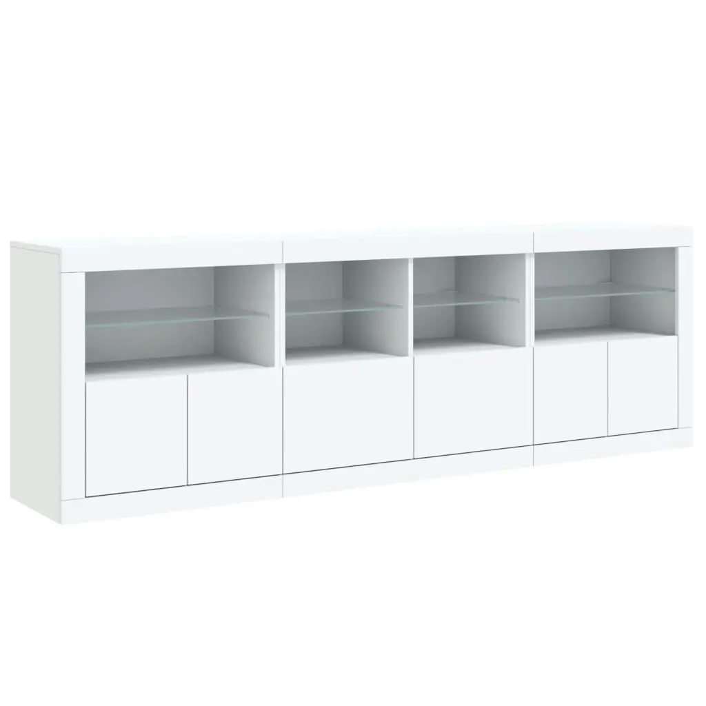 Sideboard with LED Lights White 202x37x67 cm 3209009