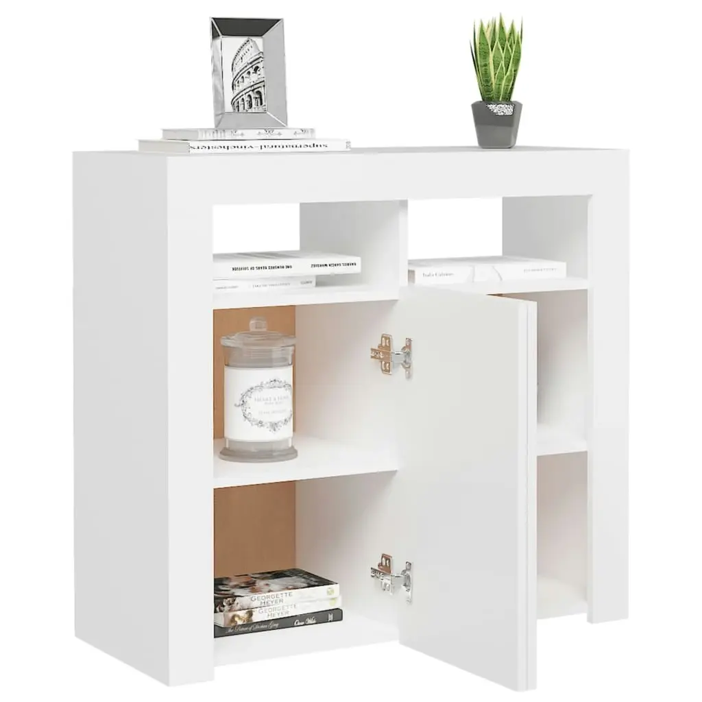 Sideboard with LED Lights White 80x35x75 cm 804328