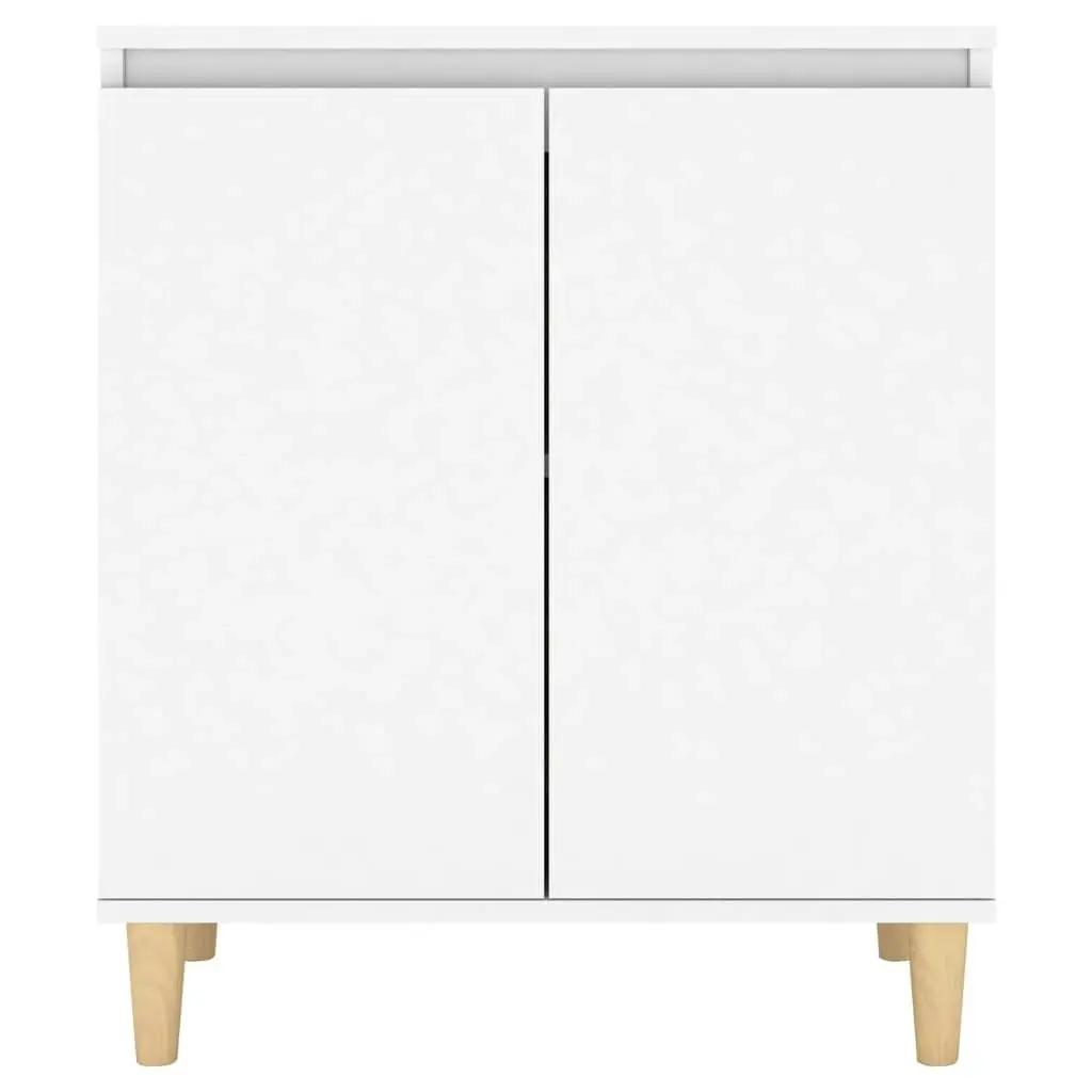 Sideboard with Solid Wood Legs White 60x35x70 cm Engineered Wood 806067