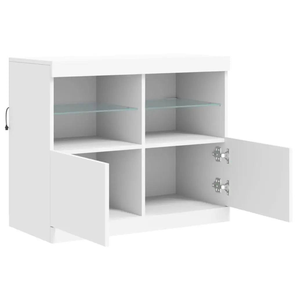 Sideboard with LED Lights White 81x37x67 cm 836658