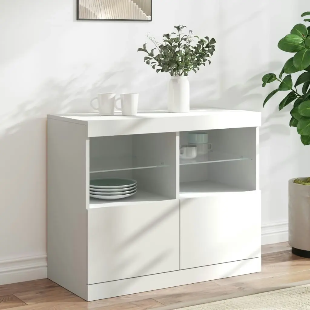 Sideboard with LED Lights White 81x37x67 cm 836658