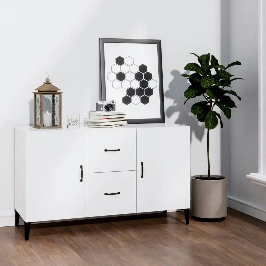 Sideboard High Gloss White 100x36x60 cm Engineered Wood 812525