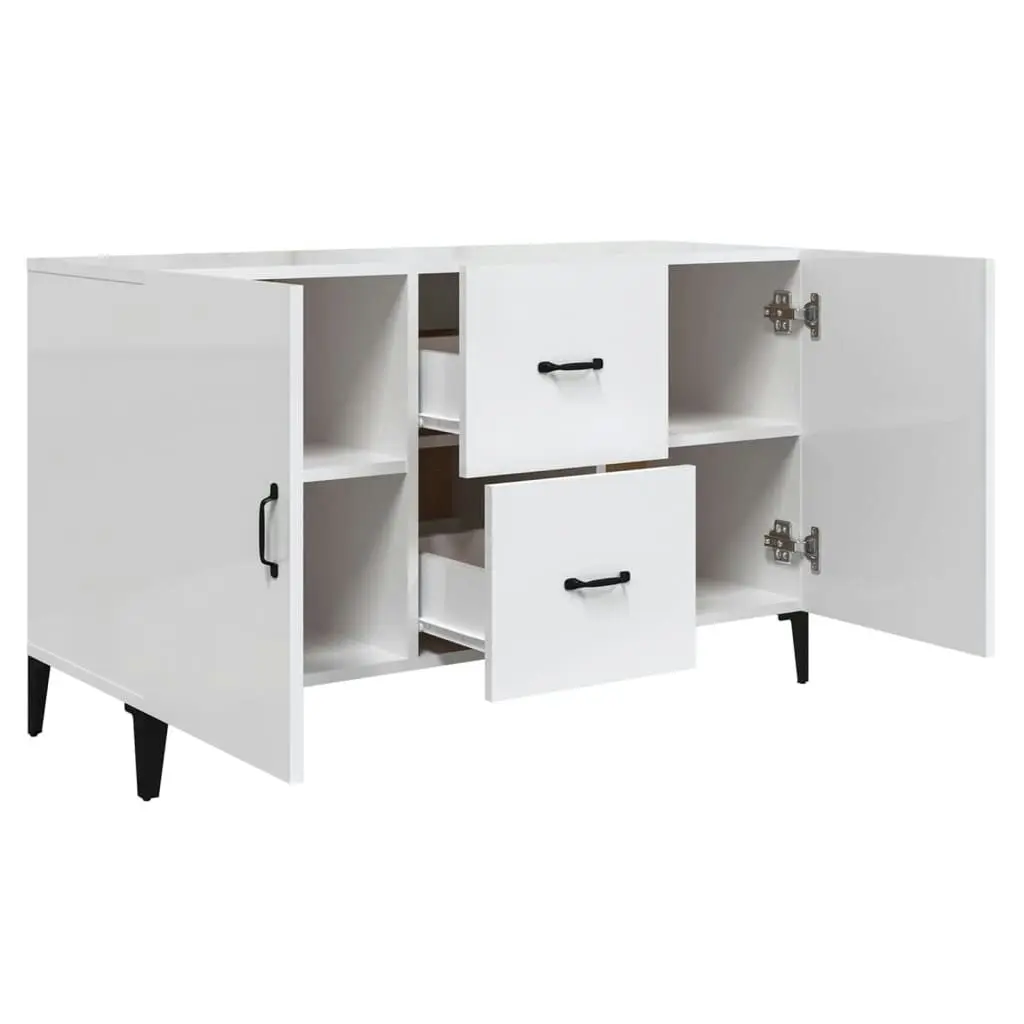 Sideboard High Gloss White 100x36x60 cm Engineered Wood 812525