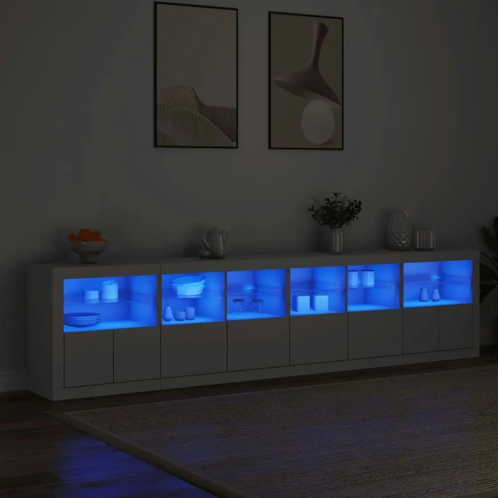 Sideboard with LED Lights White 283x37x67 cm 3209016