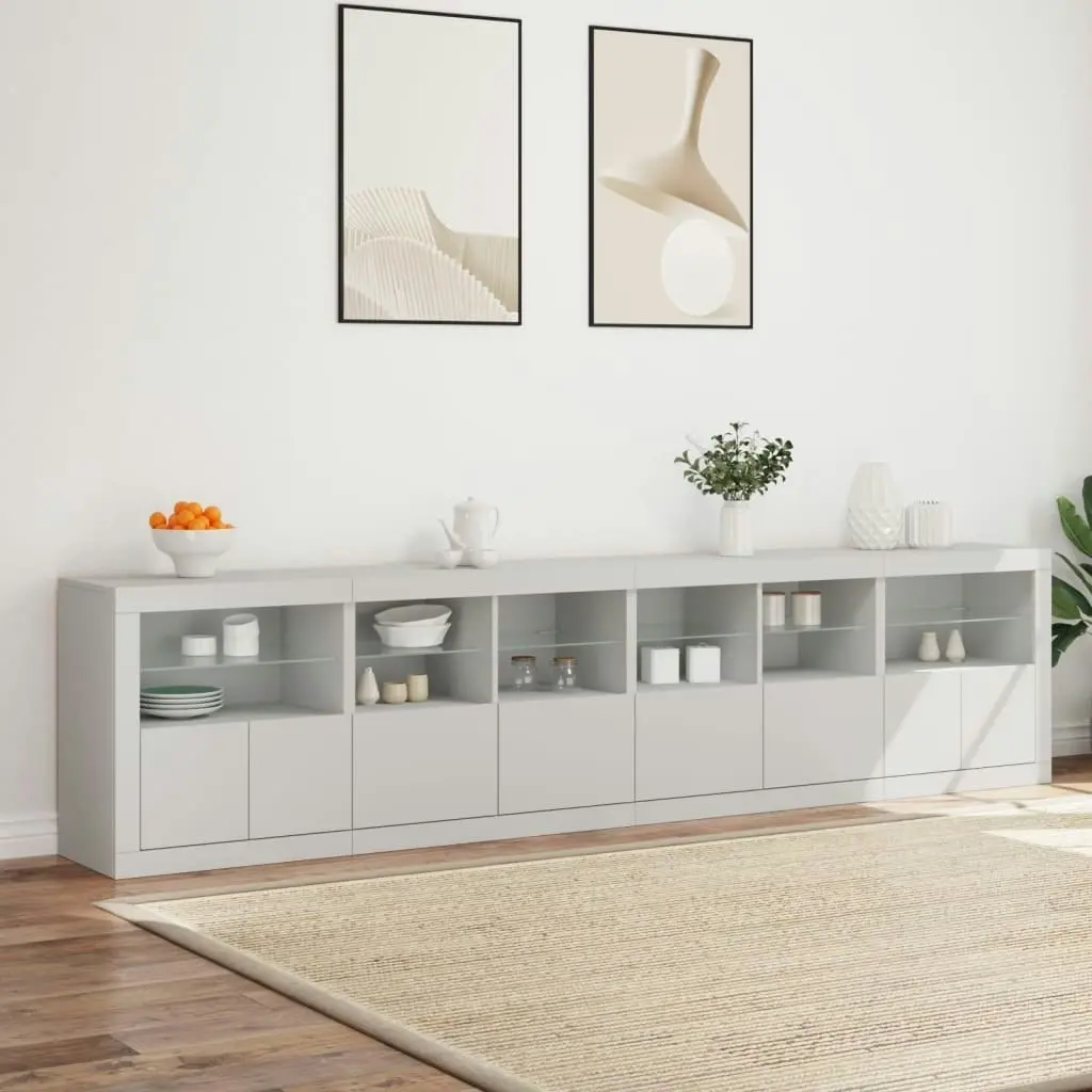 Sideboard with LED Lights White 283x37x67 cm 3209016