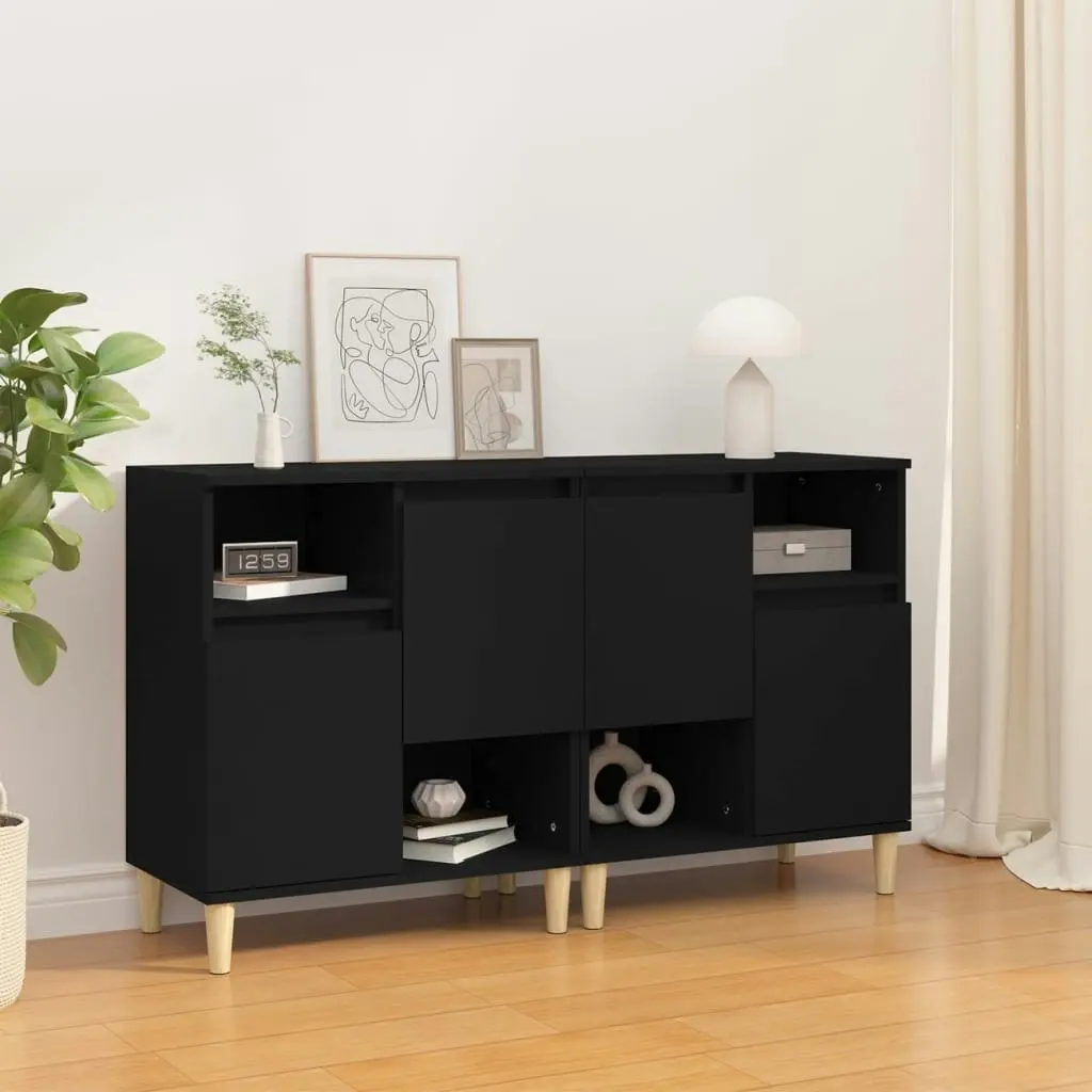 Sideboards 2 pcs Black 60x35x70 cm Engineered Wood 3185720