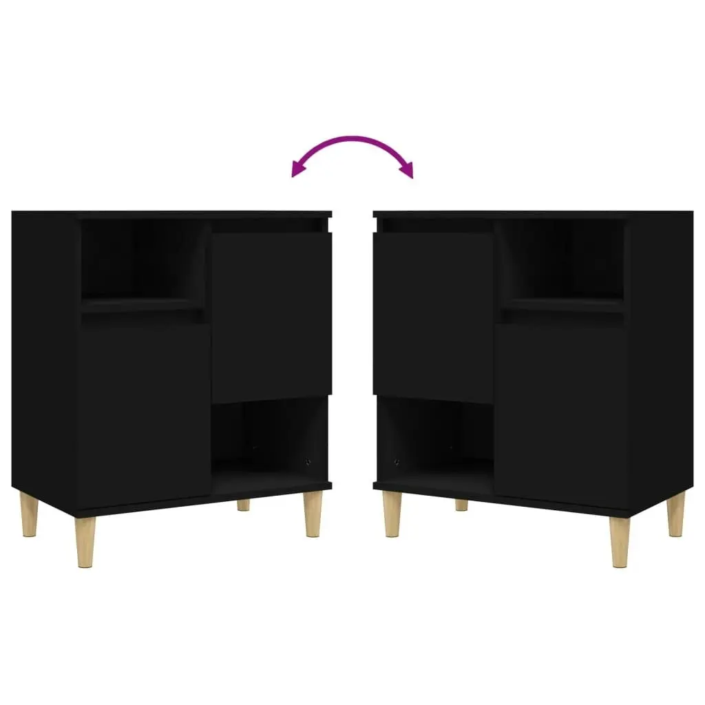 Sideboards 2 pcs Black 60x35x70 cm Engineered Wood 3185720