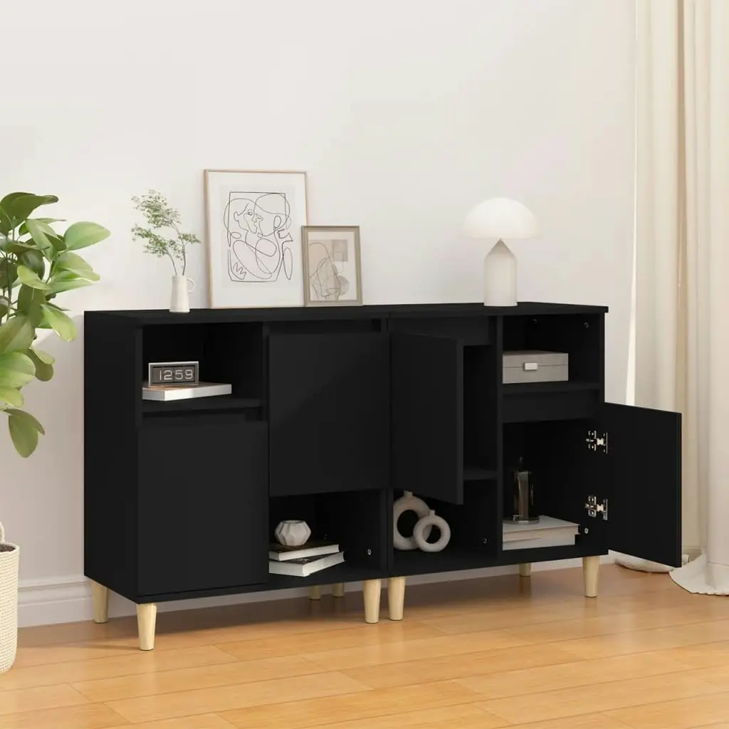 Sideboards 2 pcs Black 60x35x70 cm Engineered Wood 3185720