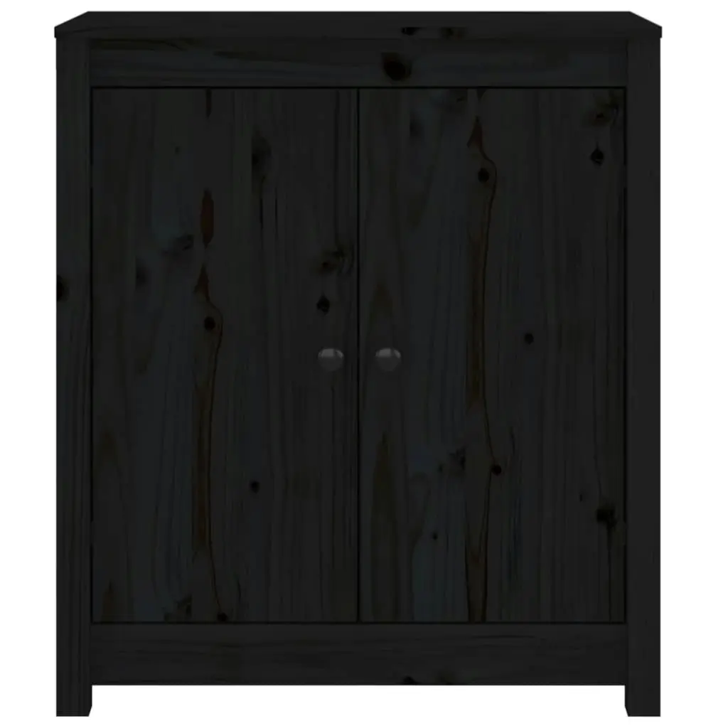 Sideboards 2 pcs Black 70x35x80 cm Solid Wood Pine 3114068