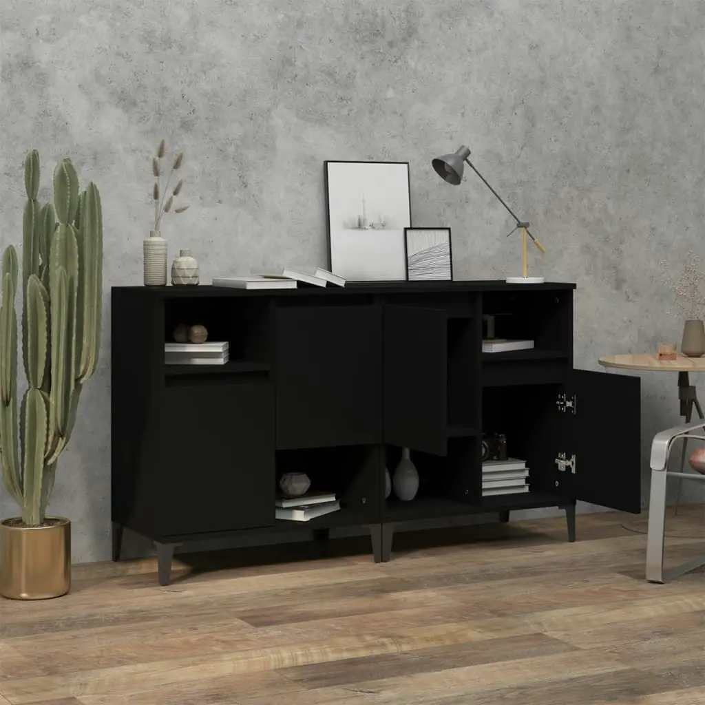 Sideboards 2 pcs Black 60x35x70 cm Engineered Wood 3185728