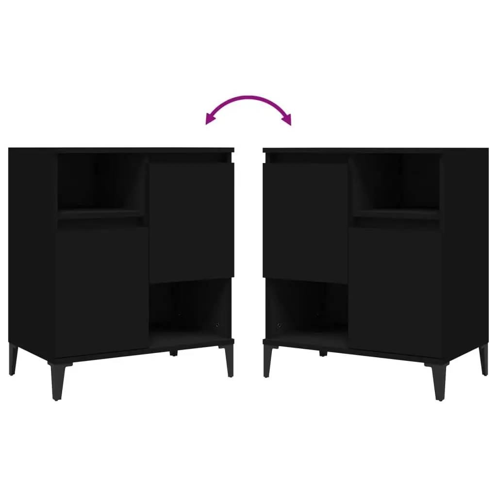 Sideboards 2 pcs Black 60x35x70 cm Engineered Wood 3185728