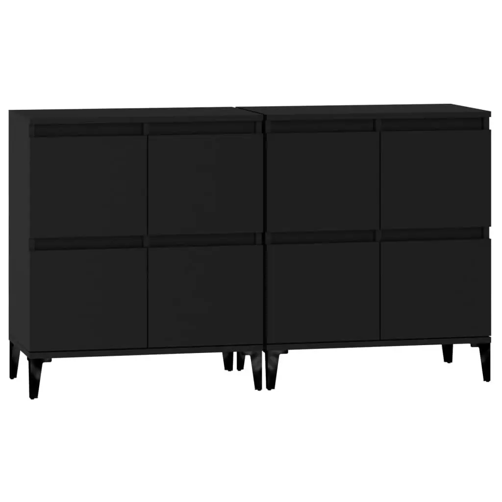 Sideboards 2 pcs Black 60x35x70 cm Engineered Wood 3185760