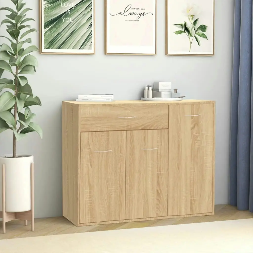 Sideboard Sonoma Oak 88x30x70 cm Engineered Wood 800678