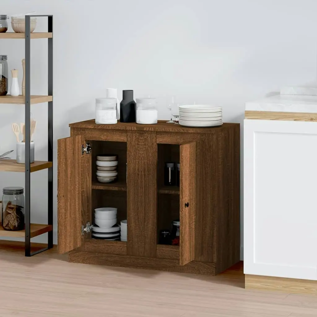 Sideboards 2 pcs Brown Oak 37.5x35.5x67.5 cm Engineered Wood 816215