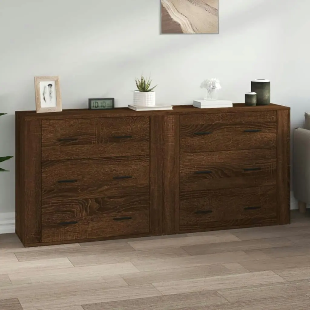 Sideboards 2 pcs Brown Oak Engineered Wood 3185414