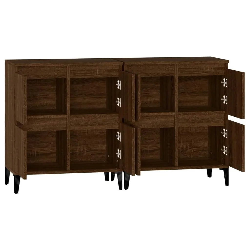 Sideboards 2 pcs Brown Oak 60x35x70 cm Engineered Wood 3185766