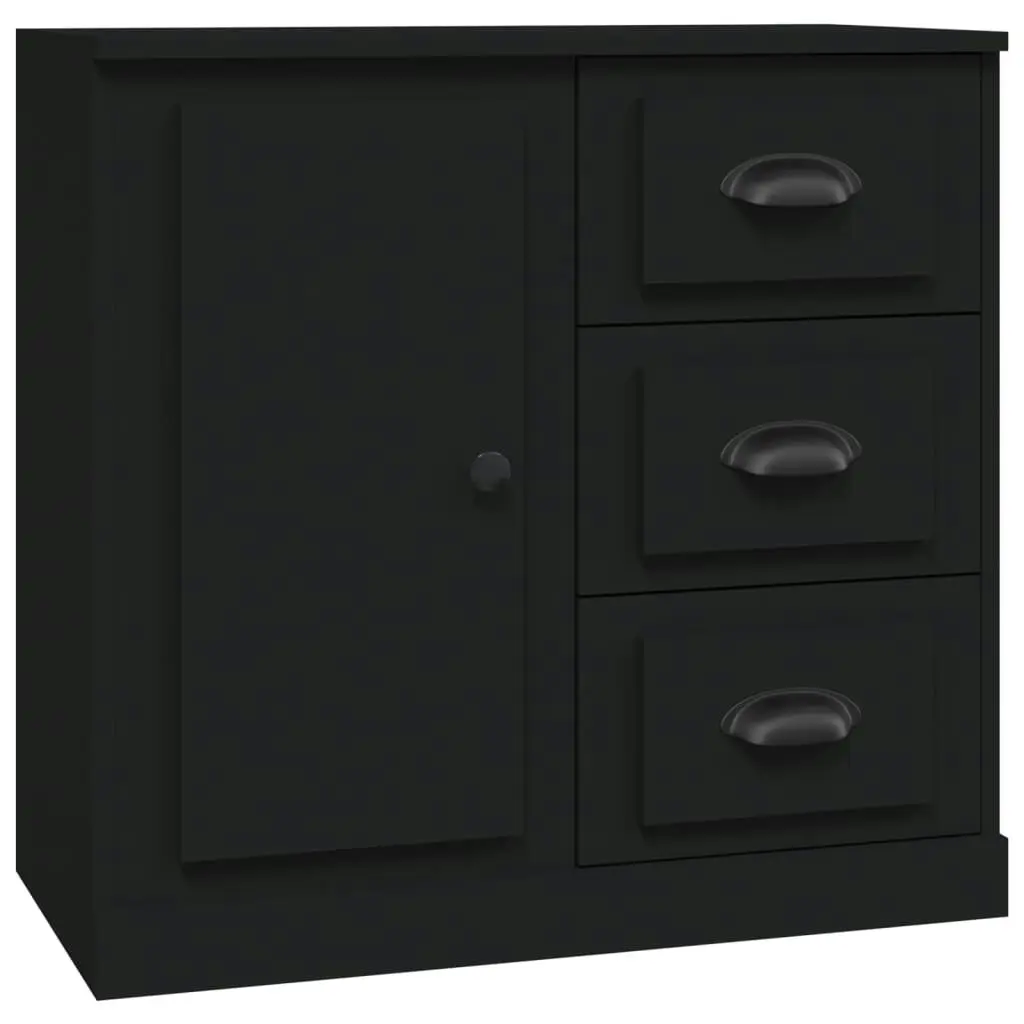 Sideboards 2 pcs Black Engineered Wood 3185224