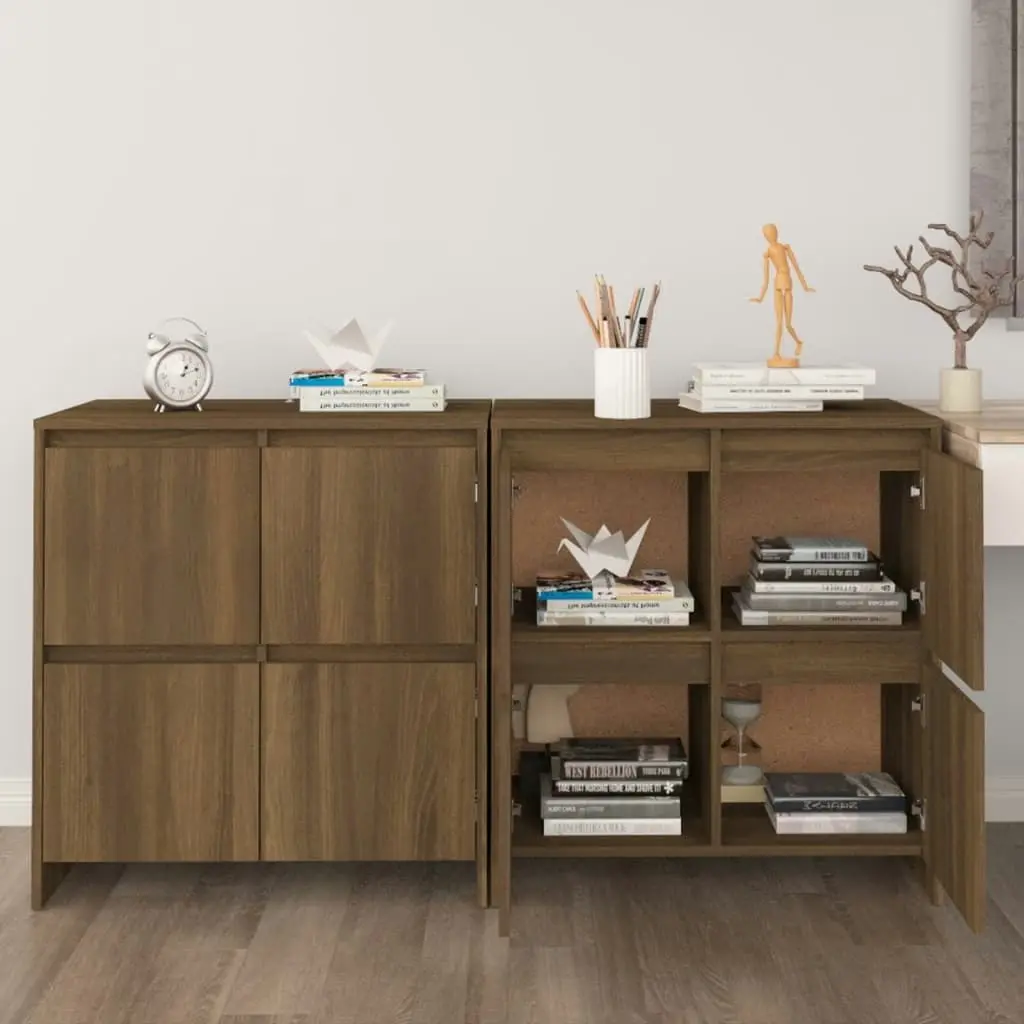 Sideboards 2 pcs Brown Oak 70x41x75 cm Engineered Wood 3098096