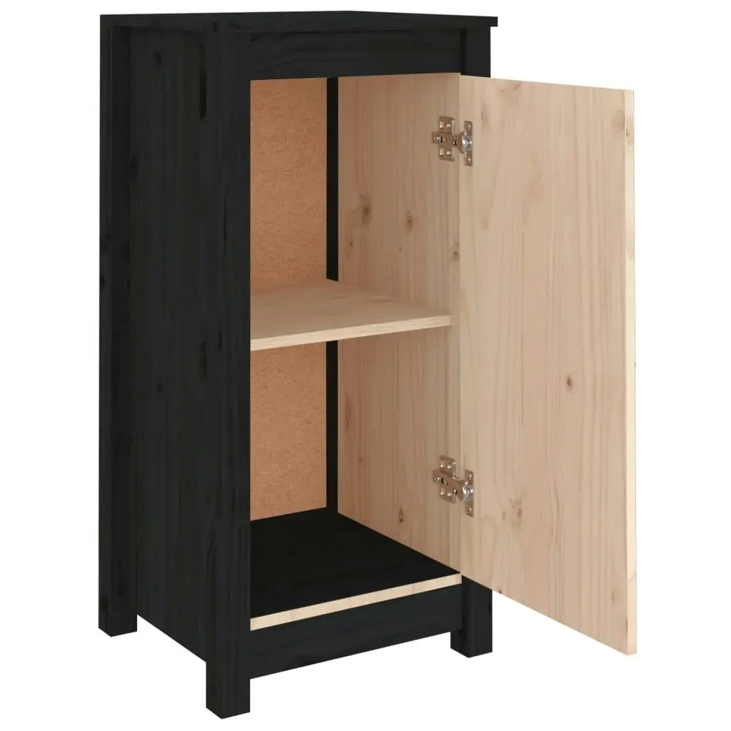 Sideboards 2 pcs Black 40x35x80 cm Solid Wood Pine 813733