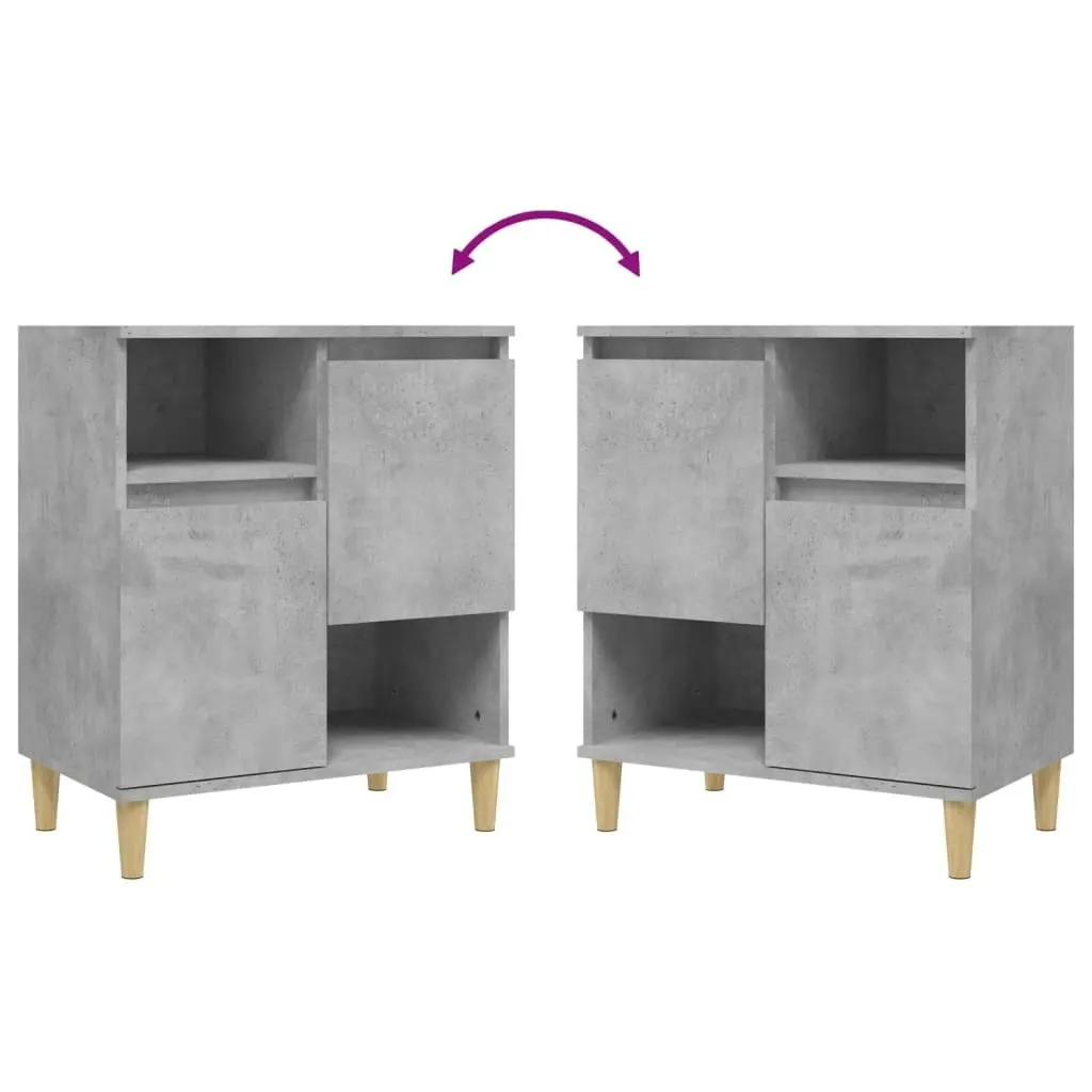 Sideboards 2 pcs Concrete Grey 60x35x70 cm Engineered Wood 3185723