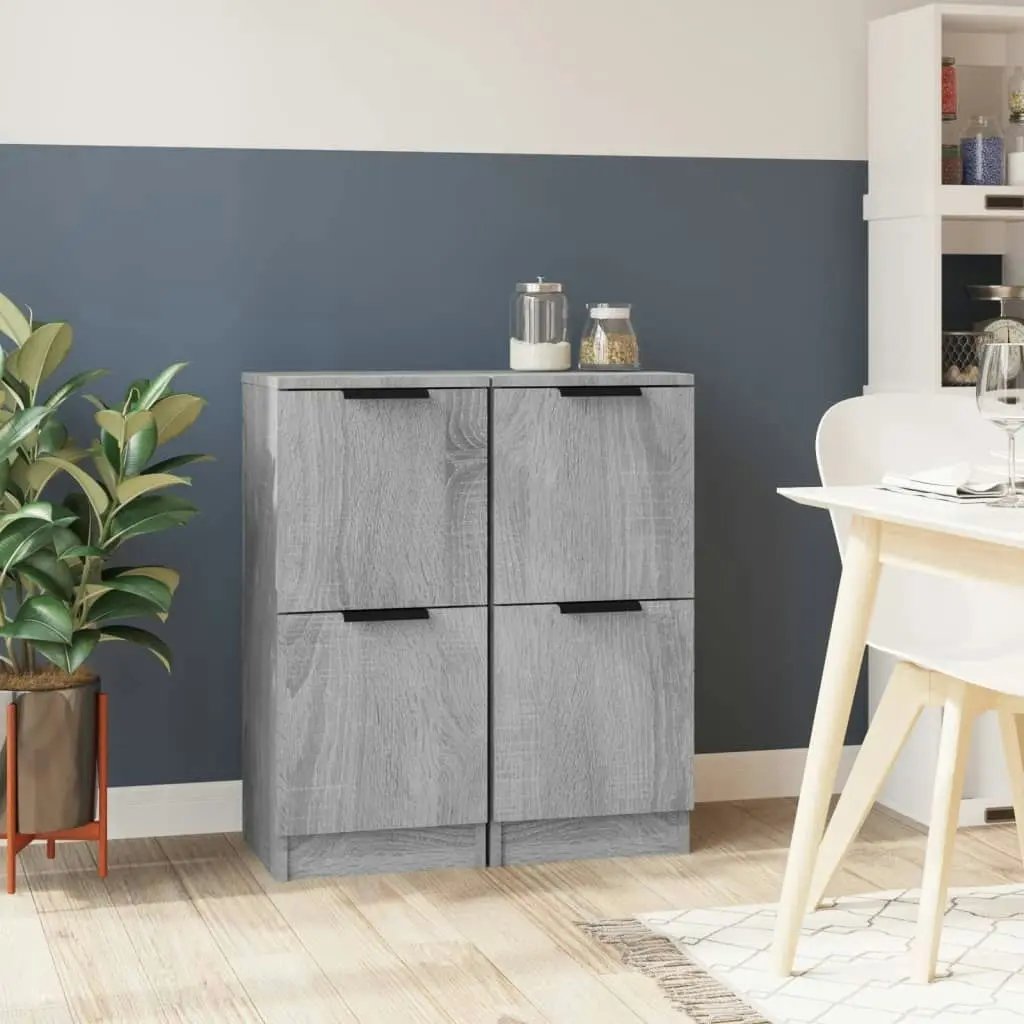 Sideboards 2 pcs Grey Sonoma 30x30x70 cm Engineered Wood 817021