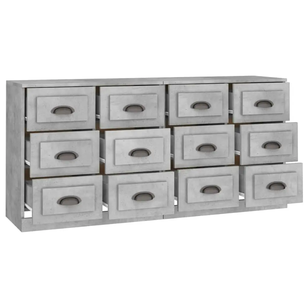 Sideboards 2 pcs Concrete Grey Engineered Wood 3185283