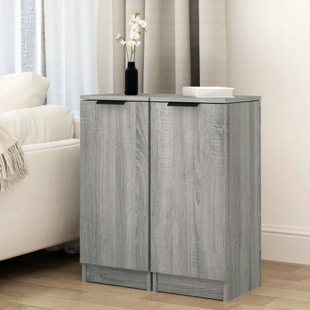 Sideboards 2 pcs Grey Sonoma 30x30x70 cm Engineered Wood 817009