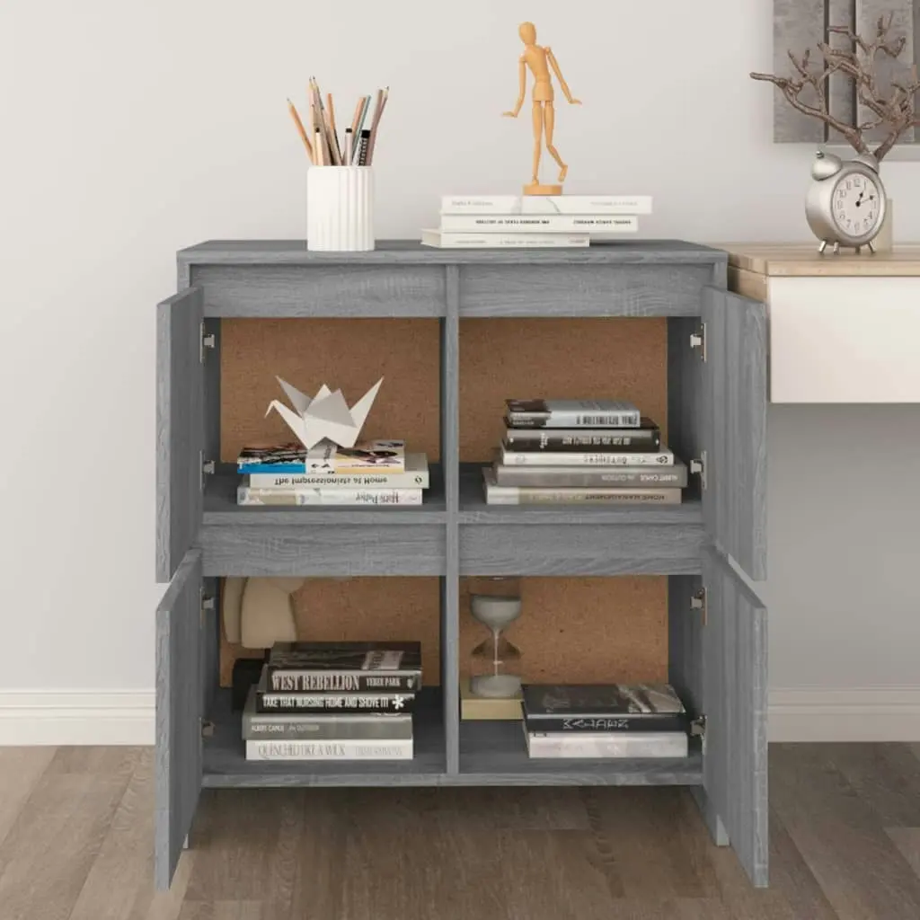 Sideboards 2 pcs Grey Sonoma 70x41x75 cm Engineered Wood 3098095