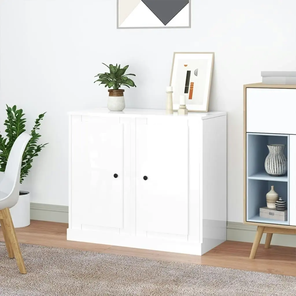 Sideboards 2 pcs High Gloss White 37.5x35.5x67.5 cm Engineered Wood 816205