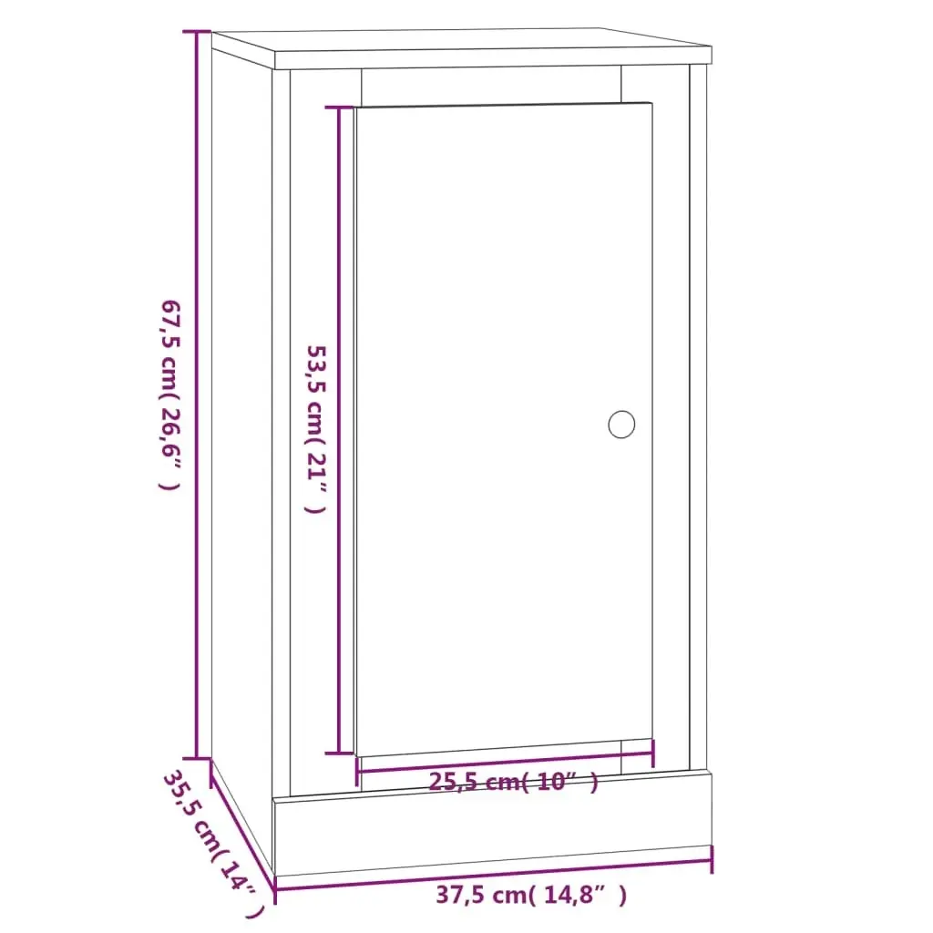 Sideboards 2 pcs High Gloss White 37.5x35.5x67.5 cm Engineered Wood 816205