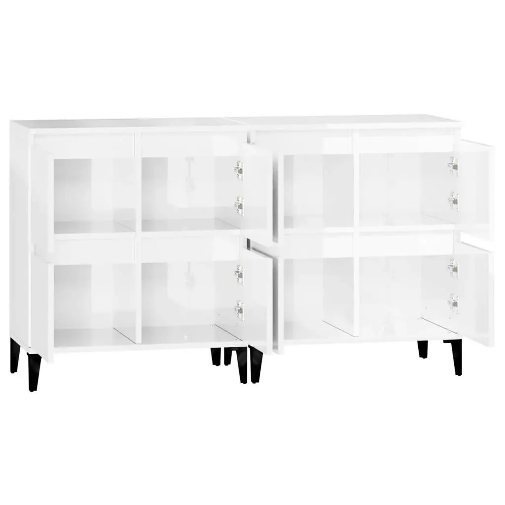 Sideboards 2 pcs High Gloss White 60x35x70 cm Engineered Wood 3185761