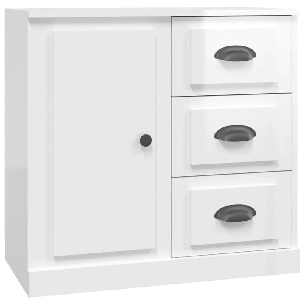 Sideboards 2 pcs High Gloss White Engineered Wood 3185225