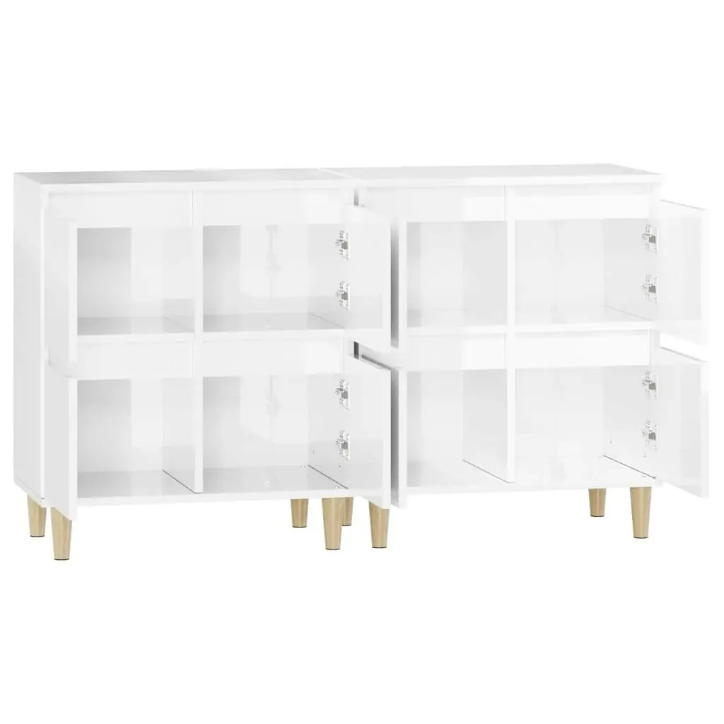 Sideboards 2 pcs High Gloss White 60x35x70 cm Engineered Wood 3185753