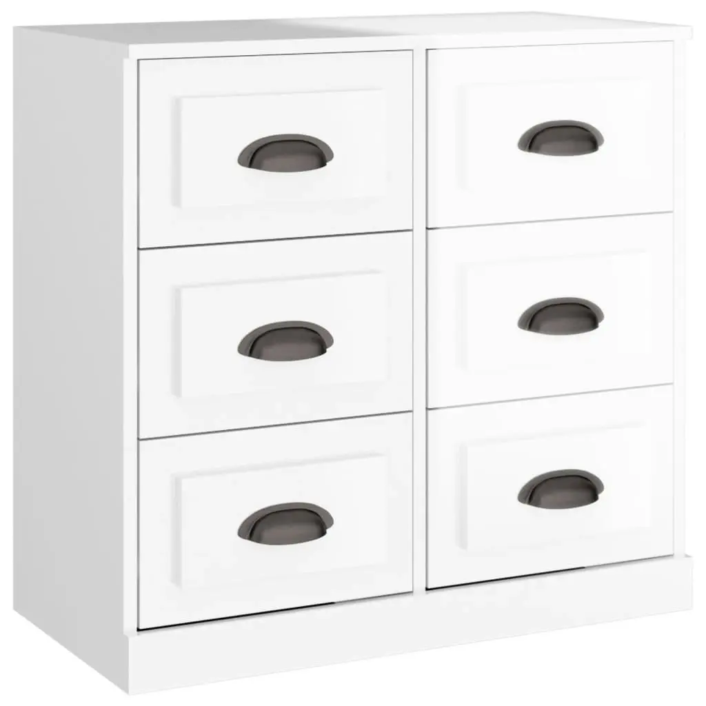 Sideboards 2 pcs High Gloss White Engineered Wood 3185281