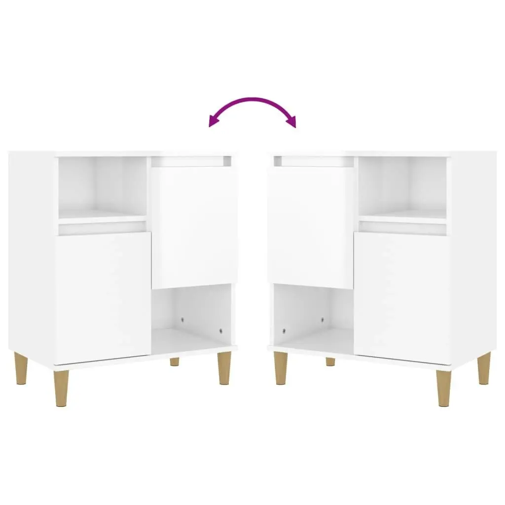 Sideboards 2 pcs High Gloss White 60x35x70 cm Engineered Wood 3185721